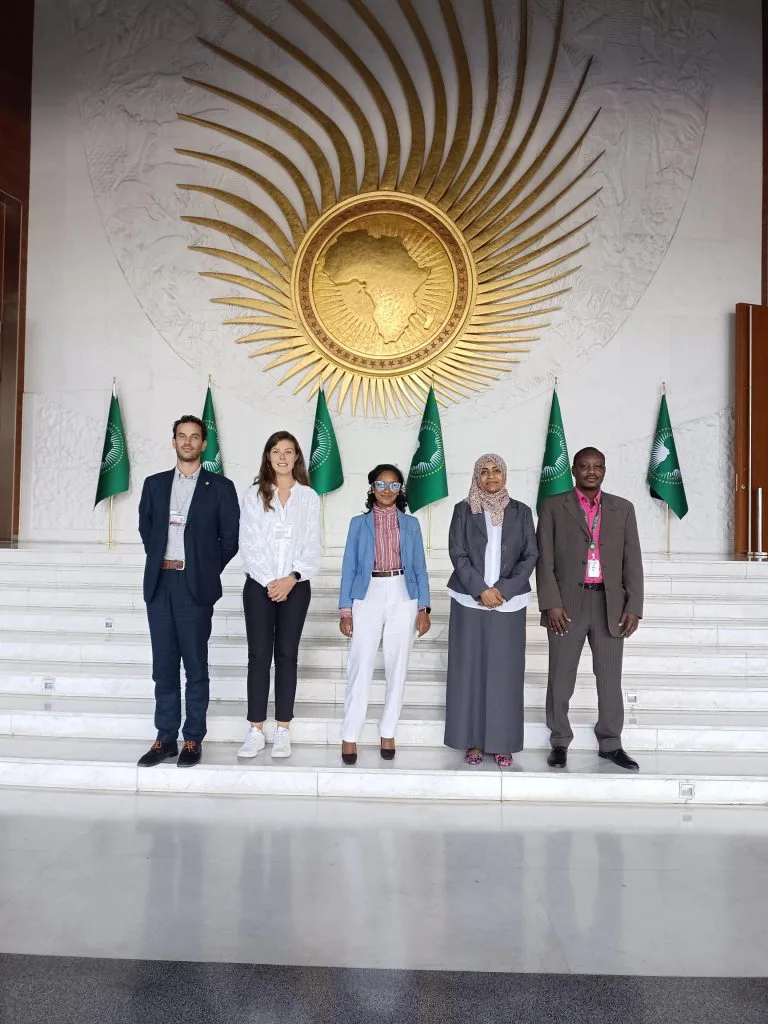 LEAP-RE coordination team in Addis-Abeba with  African Union Head of Energy Division, Ms Sara Elhag, and M. Shehu Ibrahim Khaleel