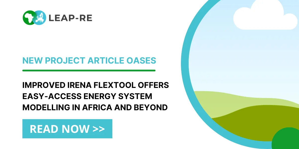 OASES: Improved IRENA FlexTool offers easy-access energy system modelling in Africa and beyond